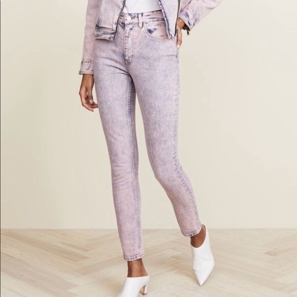 NWT La Vie Rebecca Taylor Ines Pink Acid Jeans High Waist Cropped Jeans - Picture 7 of 7